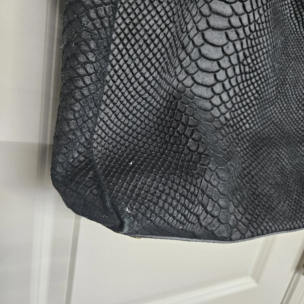 J McLaughlin Womens Leather Purse Tote Bag Black Large